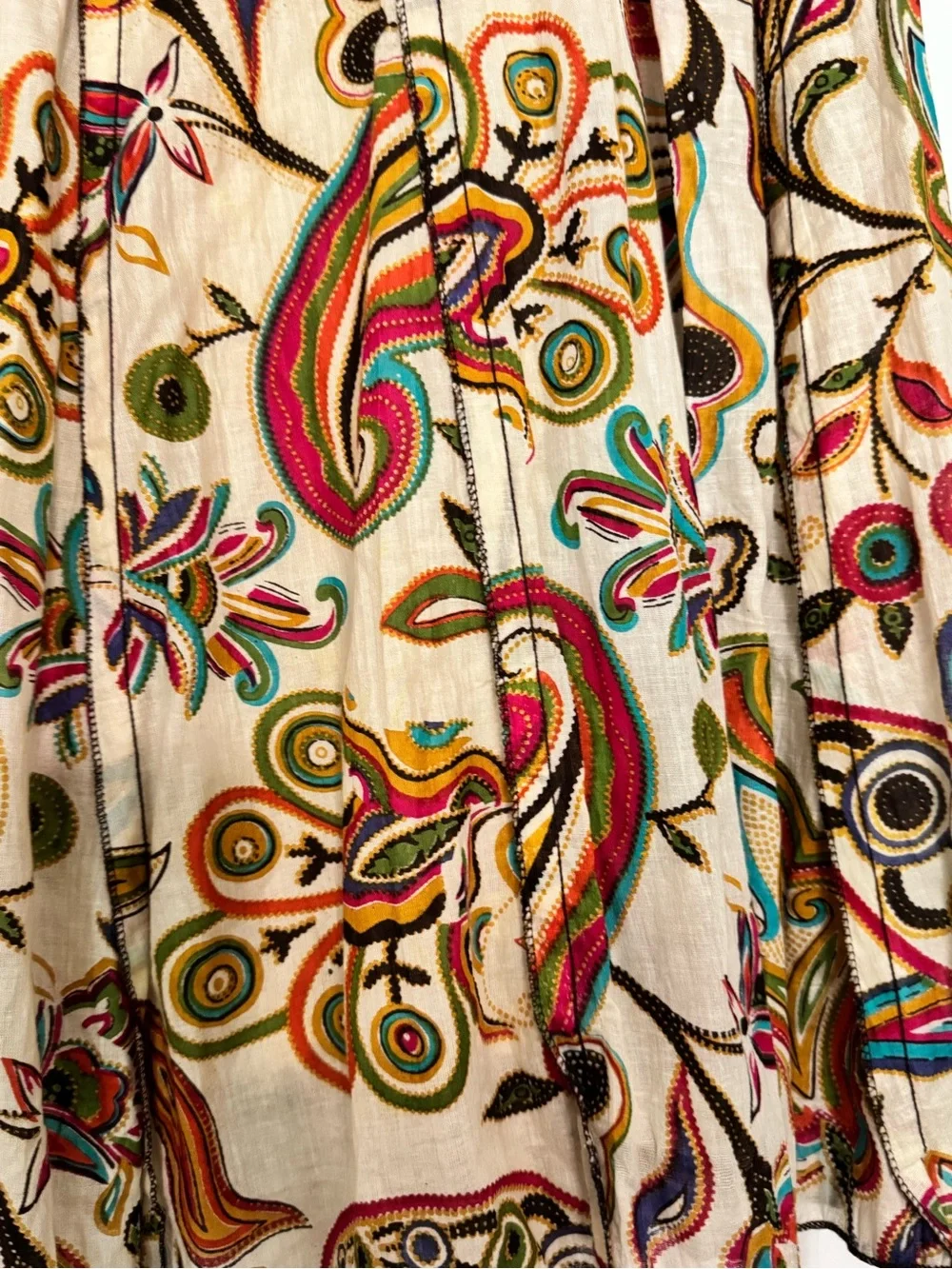 14/16 Dimri Paisley Cotton Boho Midi Skirt